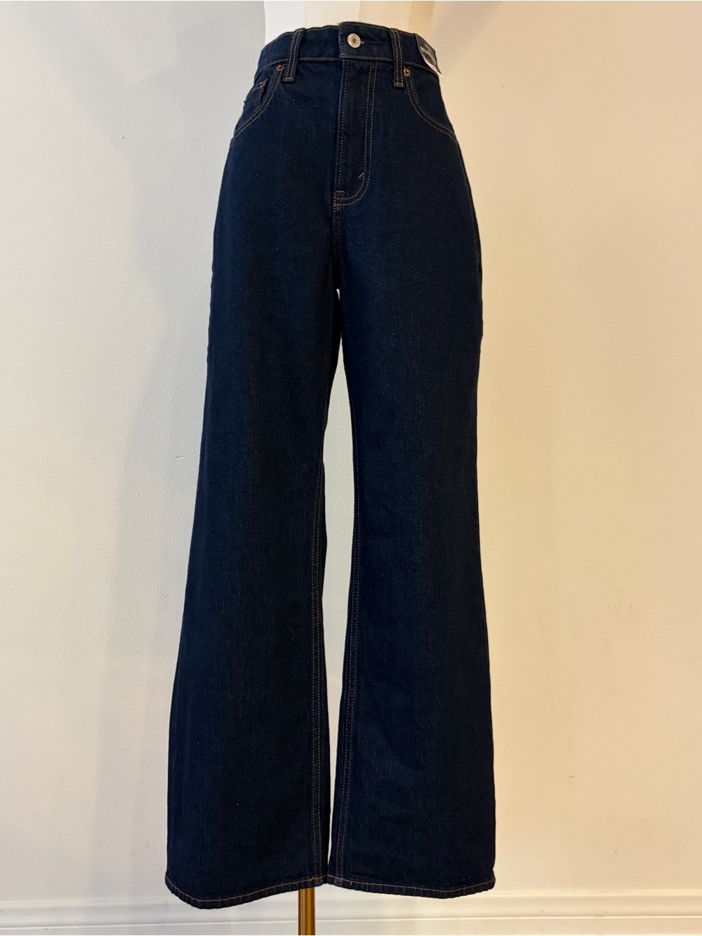 NWT Abercrombie & Fitch Curve Love High Rise 90s Relaxed Jeans Dark Wash 26S